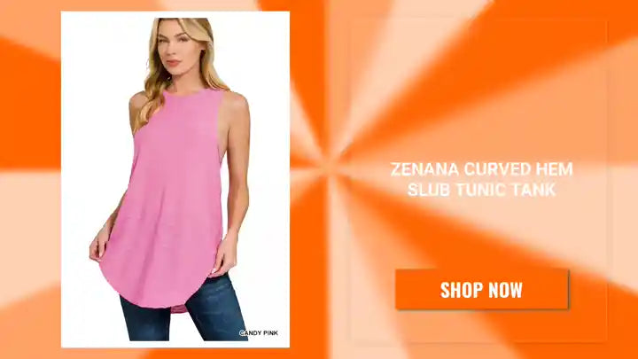 Zenana Curved Hem Slub Tunic Tank by@Outfy