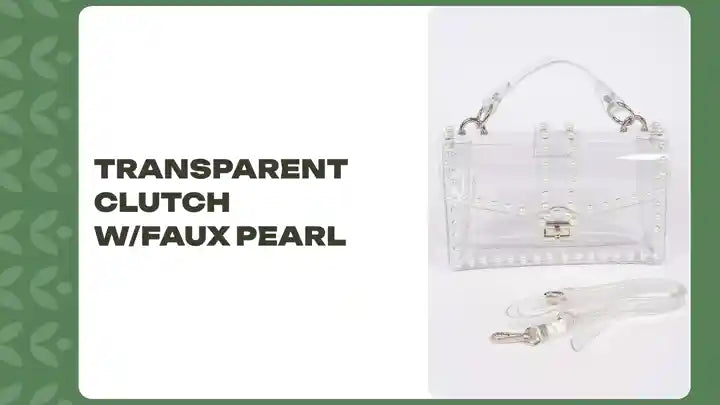 Transparent Clutch W/faux Pearl by@Outfy