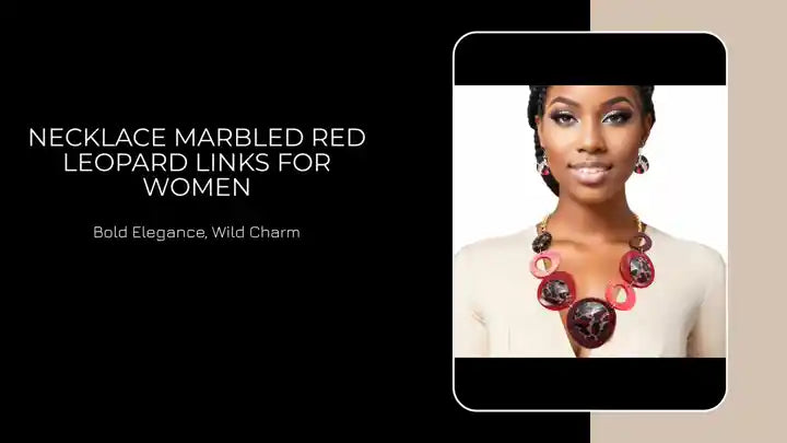 Necklace Marbled Red Leopard Links for Women by@Outfy