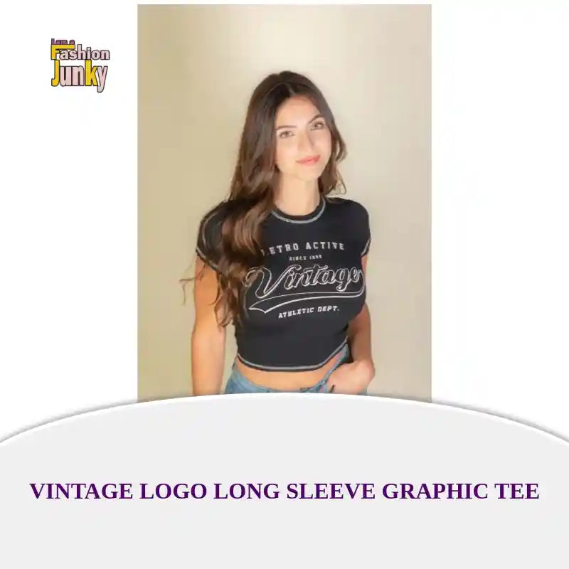 Vintage Logo Long Sleeve Graphic Tee by@Outfy