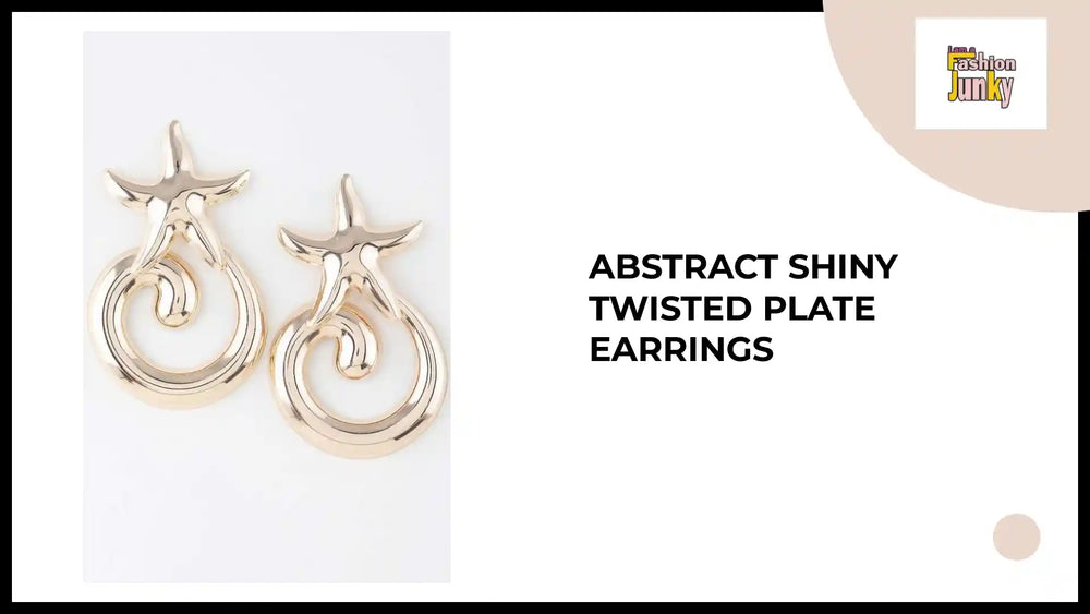Abstract Shiny Twisted Plate Earrings by@Outfy