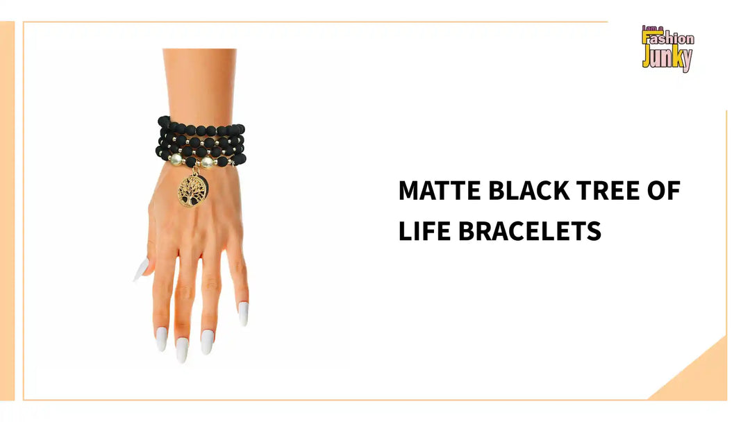 Matte Black Tree of Life Bracelets by@Outfy