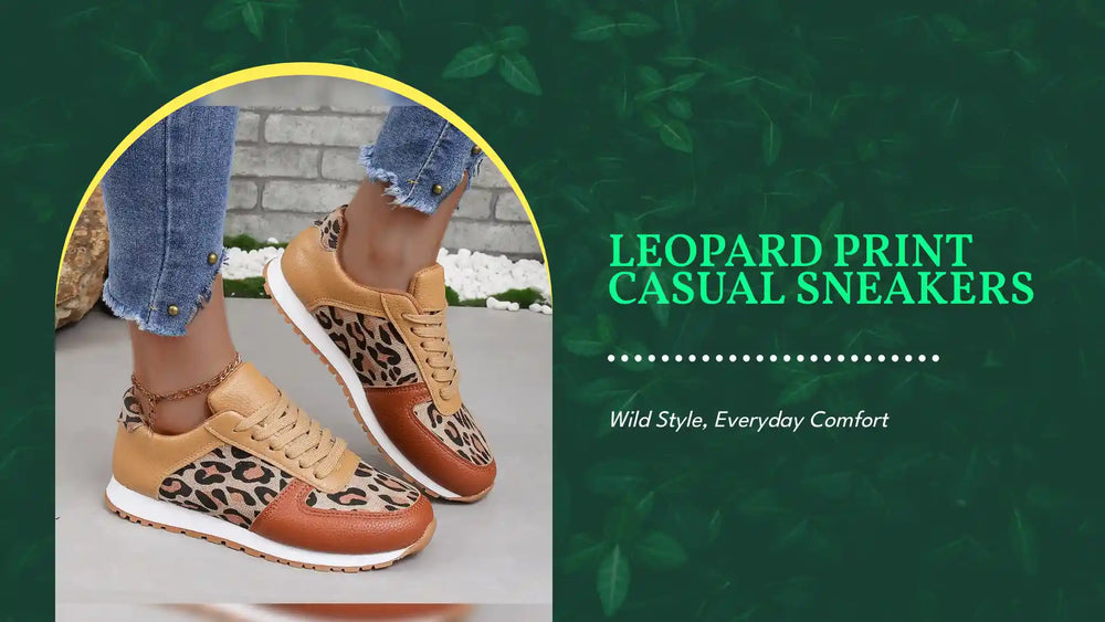 Leopard Print Casual Sneakers by@Outfy