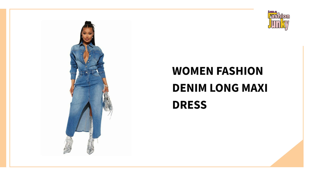 WOMEN FASHION DENIM LONG MAXI DRESS by@Outfy