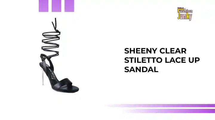 SHEENY CLEAR STILETTO LACE UP SANDAL by@Outfy