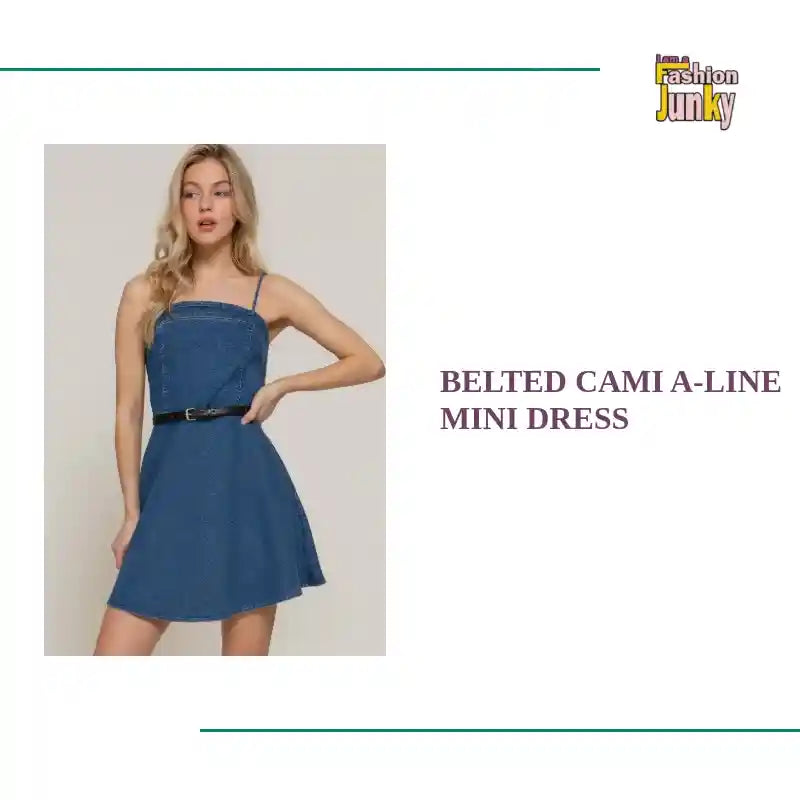 Belted Cami A-line Mini Dress by@Outfy