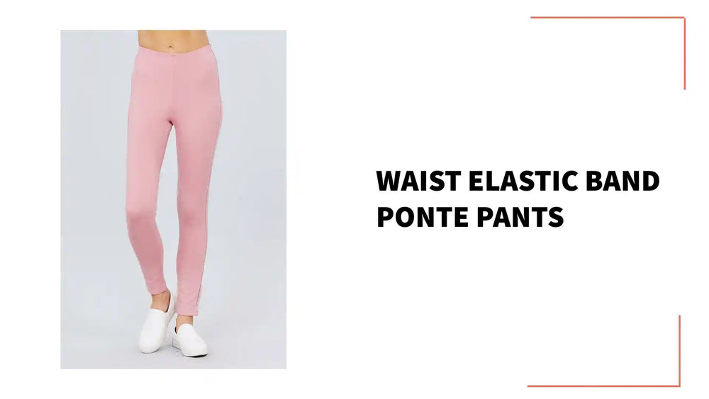 Waist Elastic Band Ponte Pants by@Outfy
