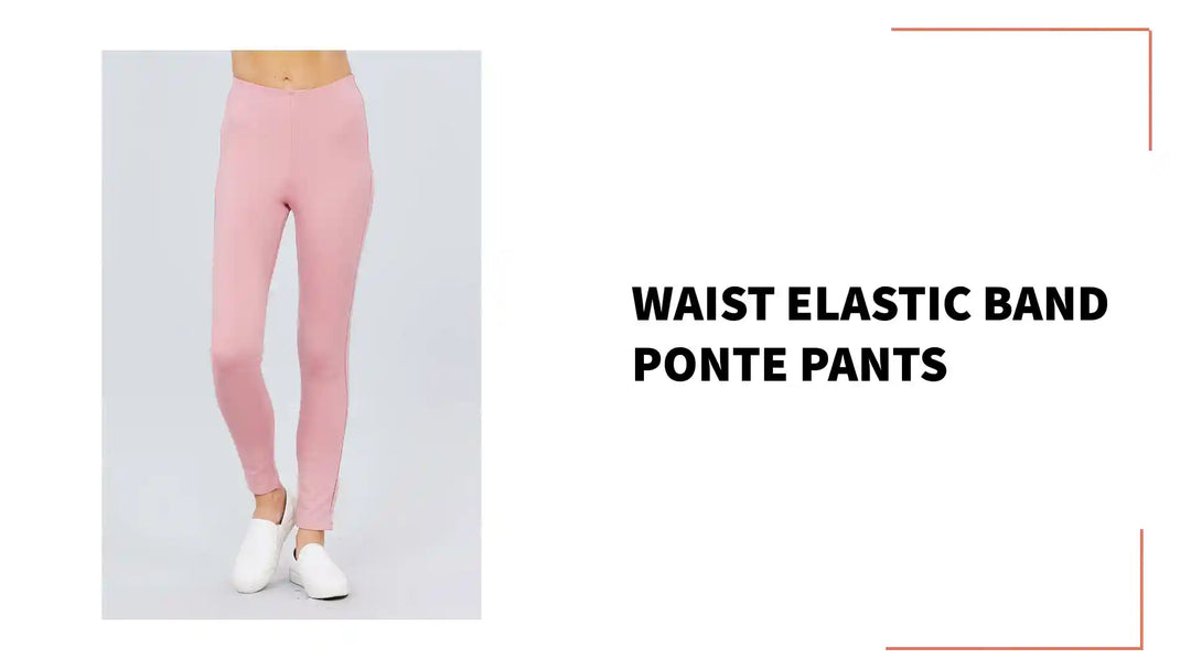 Waist Elastic Band Ponte Pants by@Outfy