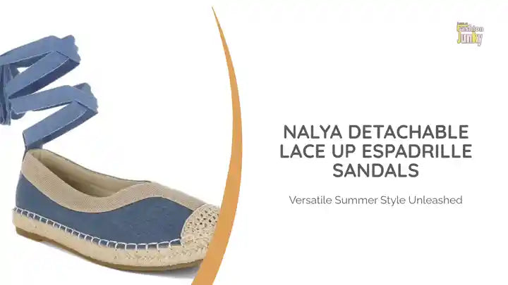 Nalya Detachable Lace Up Espadrille Sandals by@Outfy
