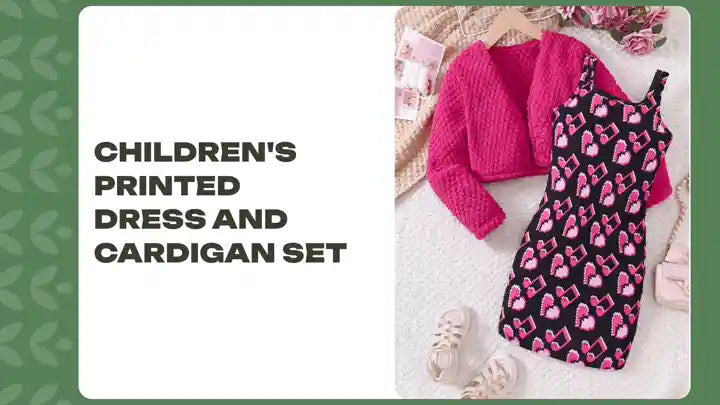 Children's Printed Dress and Cardigan Set by@Outfy