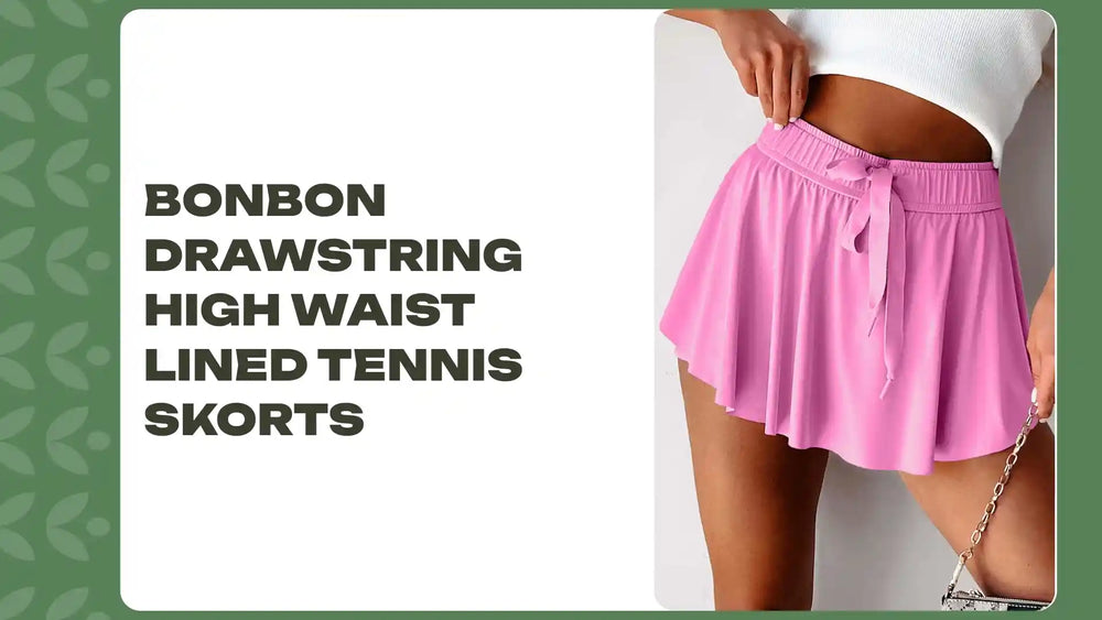 Bonbon Drawstring High Waist Lined Tennis Skorts by@Outfy