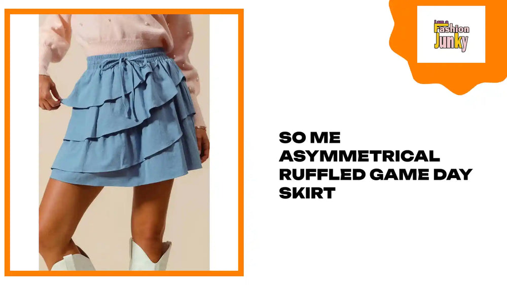 SO ME Asymmetrical Ruffled Game Day Skirt by@Outfy
