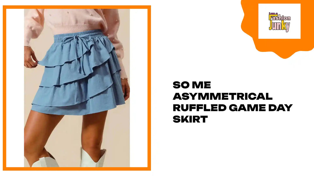 SO ME Asymmetrical Ruffled Game Day Skirt by@Outfy