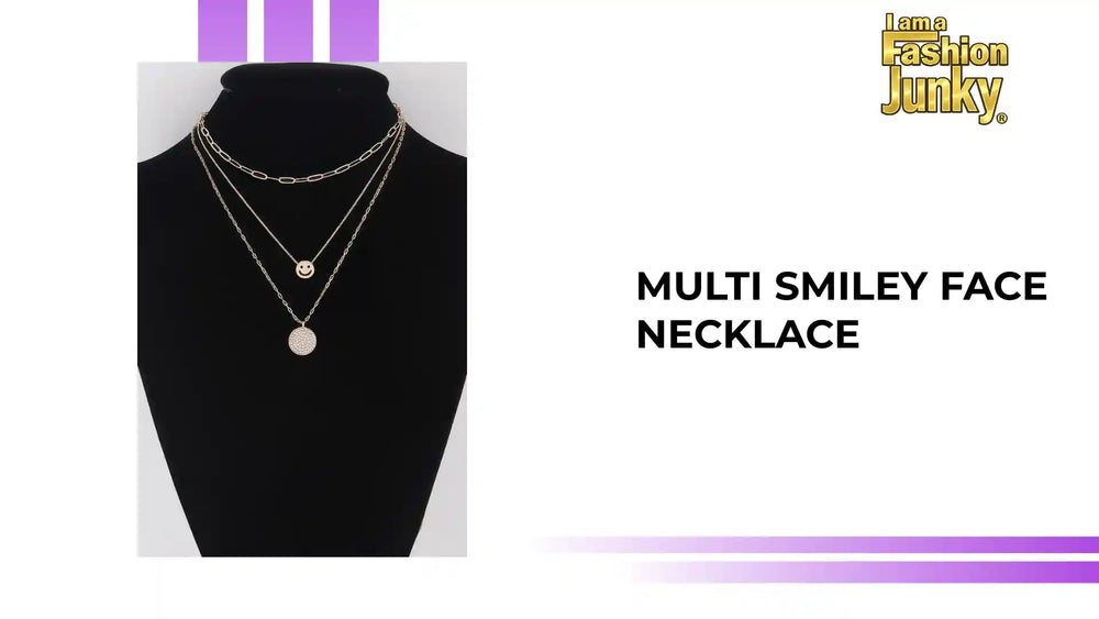 Multi Smiley Face Necklace by@Outfy