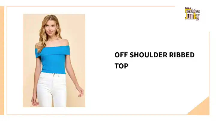 Off Shoulder Ribbed Top by@Outfy