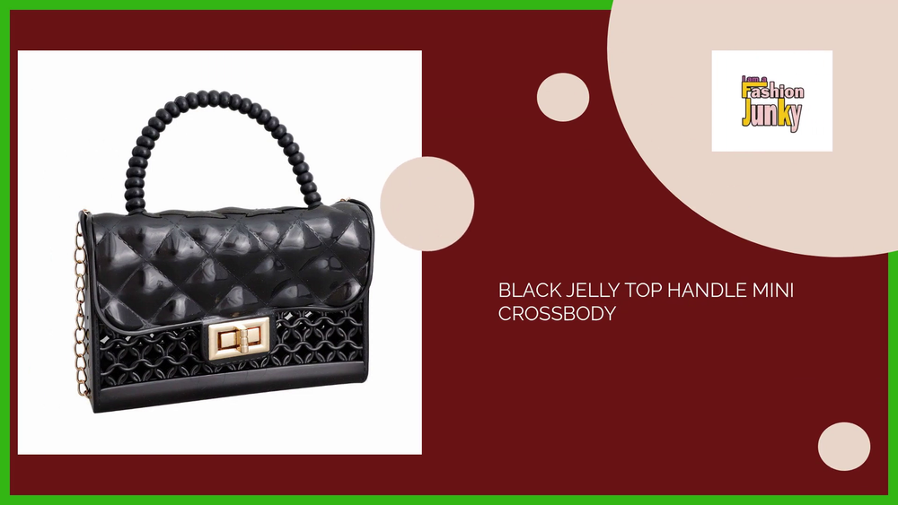 Black Jelly Top Handle Mini Crossbody by@Outfy