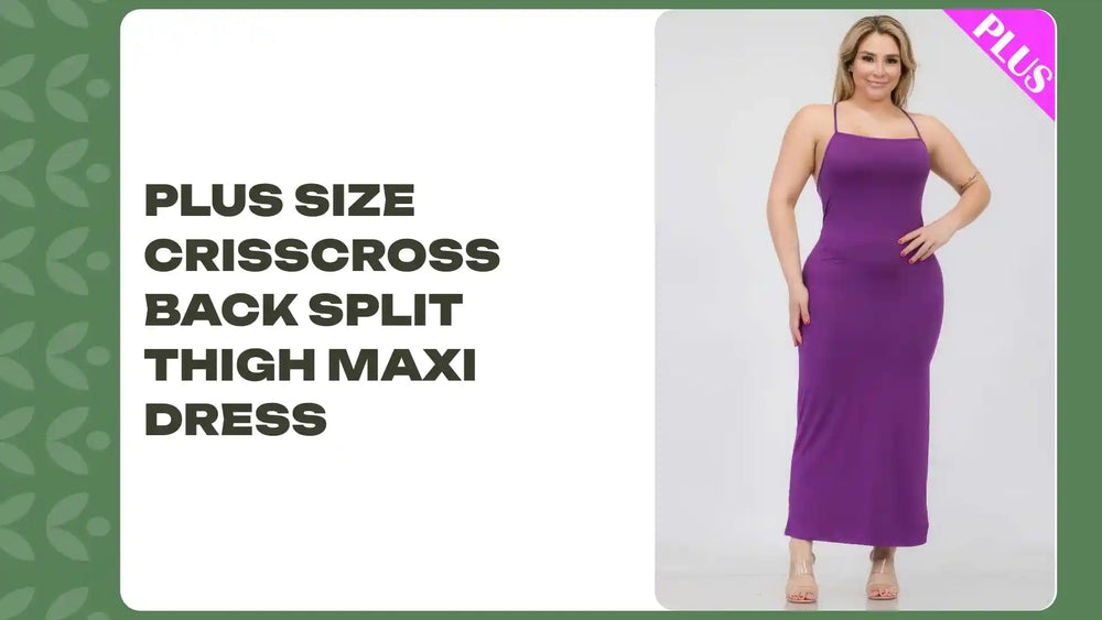 Plus Size Crisscross Back Split Thigh Maxi Dress by@Outfy