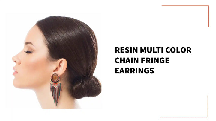 Resin Multi Color Chain Fringe Earrings by@Outfy