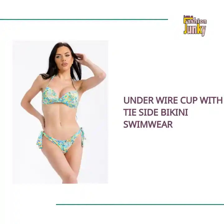 Under Wire Cup With Tie Side Bikini Swimwear by@Outfy