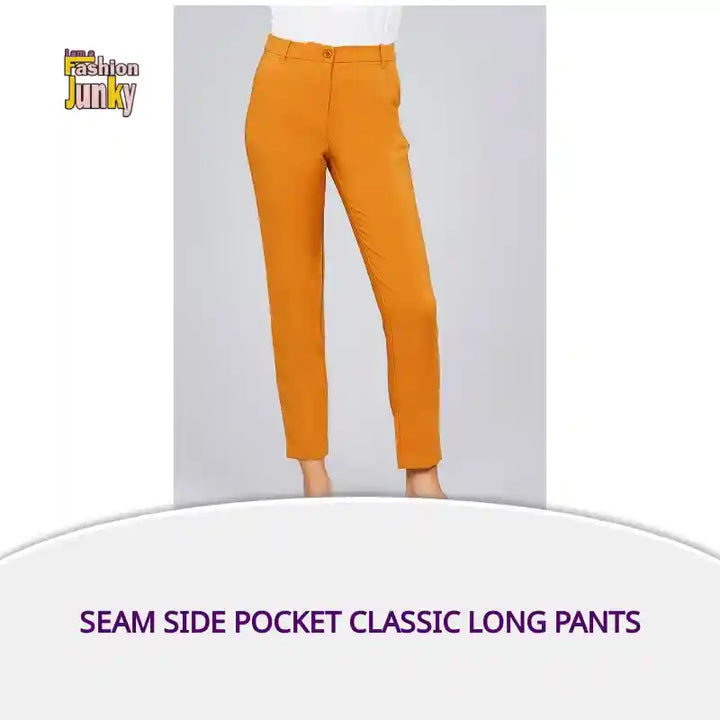 Seam Side Pocket Classic Long Pants by@Outfy