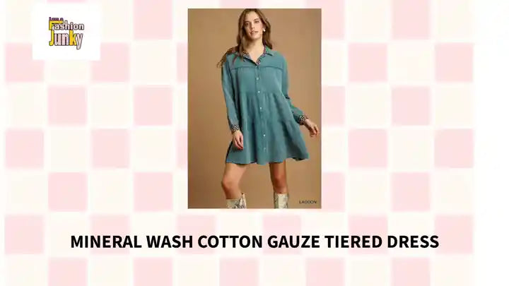 Mineral Wash Cotton Gauze Tiered Dress by@Outfy