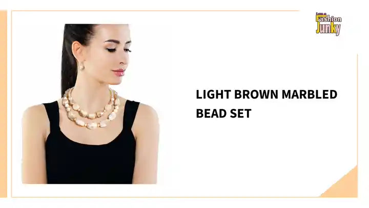 Light Brown Marbled Bead Set by@Outfy