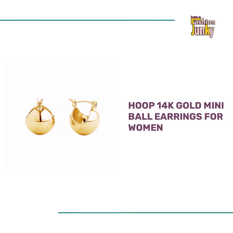 Hoop 14K Gold Mini Ball Earrings for Women by@Outfy