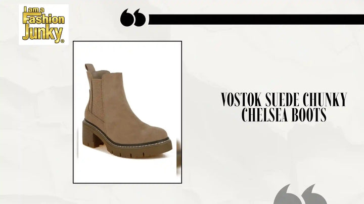 Vostok Suede Chunky Chelsea Boots by@Outfy