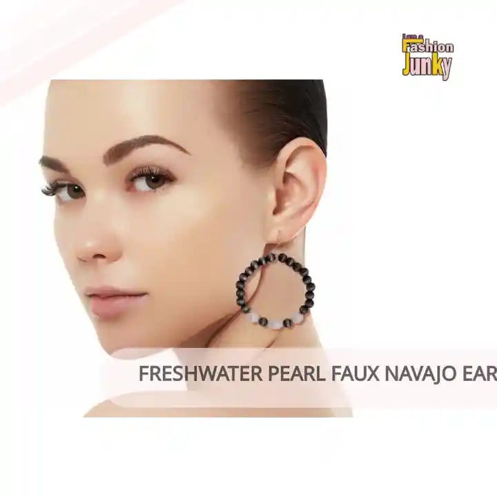 Freshwater Pearl Faux Navajo Earrings by@Outfy