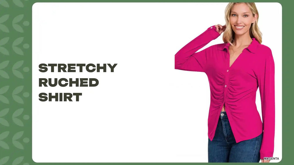 Stretchy Ruched Shirt by@Outfy