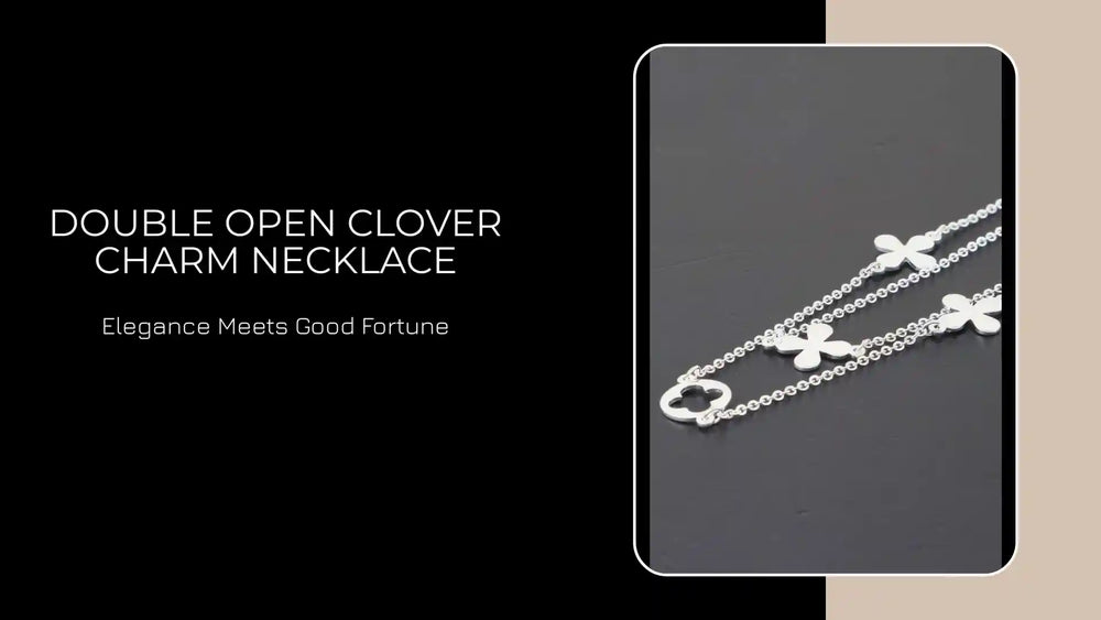 Double Open Clover Charm Necklace by@Outfy