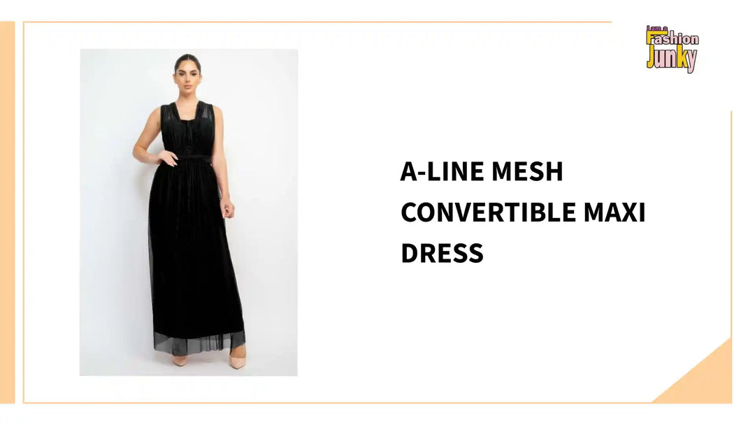 A-line Mesh Convertible Maxi Dress by@Outfy