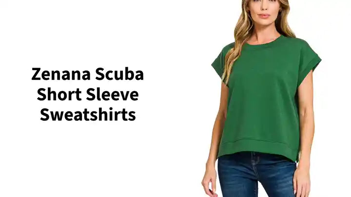 Zenana Scuba Short Sleeve Sweatshirts by@Outfy