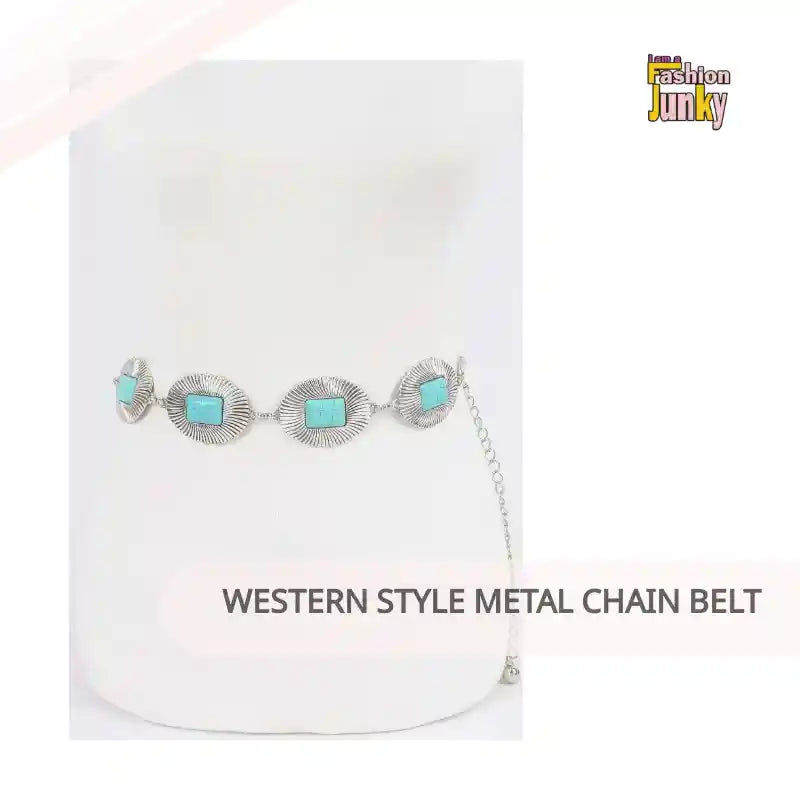 Western Style Metal Chain Belt by@Outfy