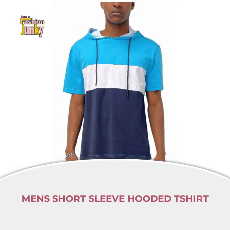 Mens Short Sleeve Hooded Tshirt by@Outfy