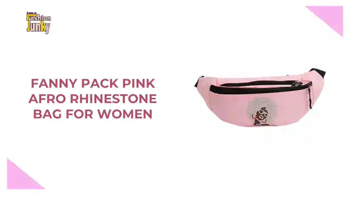 Fanny Pack Pink Afro Rhinestone Bag for Women by@Outfy