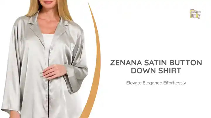 Zenana Satin Button Down Shirt by@Outfy