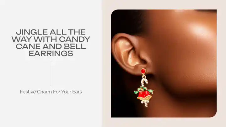 Jingle All the Way with Candy Cane and Bell Earrings by@Outfy