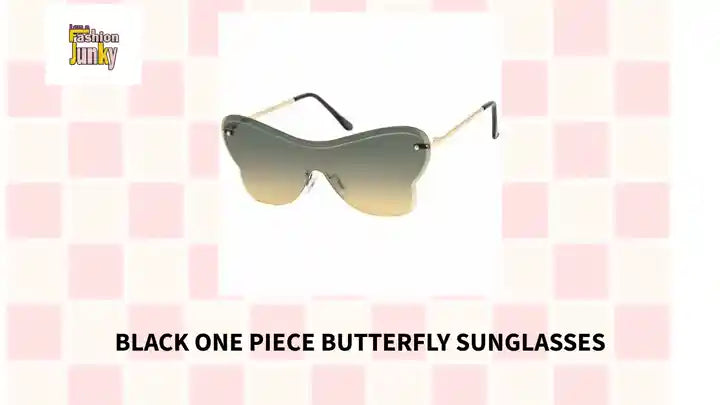 Black One Piece Butterfly Sunglasses by@Outfy