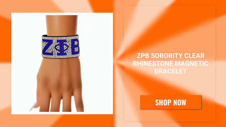 ZPB Sorority Clear Rhinestone Magnetic Bracelet by@Outfy