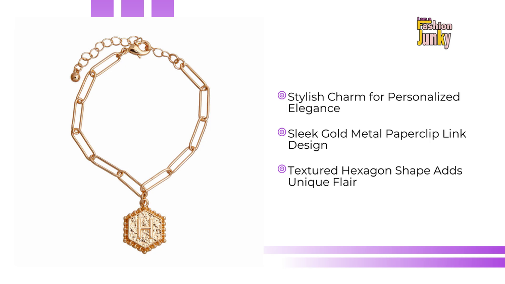 H Hexagon Initial Charm Bracelet by@Outfy