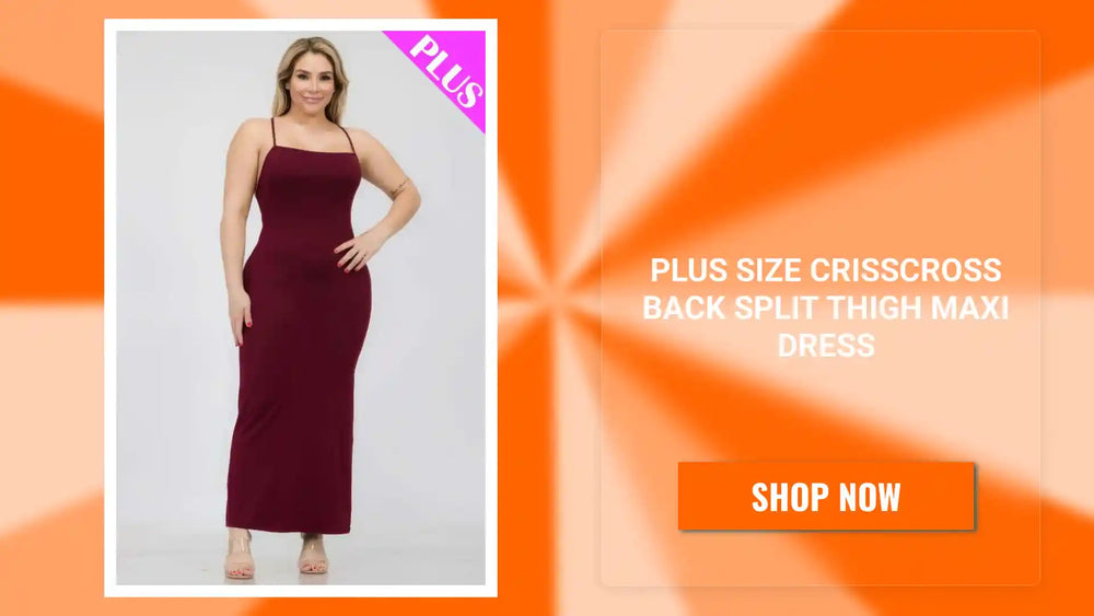 Plus Size Crisscross Back Split Thigh Maxi Dress by@Outfy