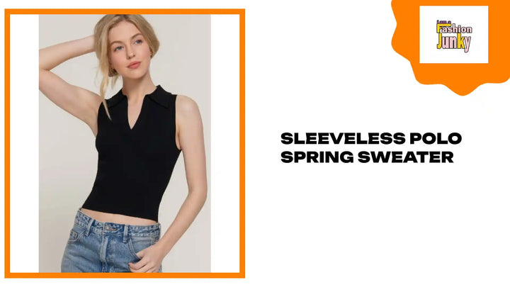 Sleeveless Polo Spring Sweater by@Outfy