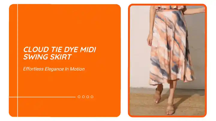 Cloud Tie Dye Midi Swing Skirt by@Outfy