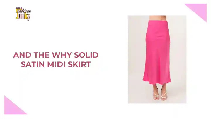 And The Why Solid Satin Midi Skirt by@Outfy