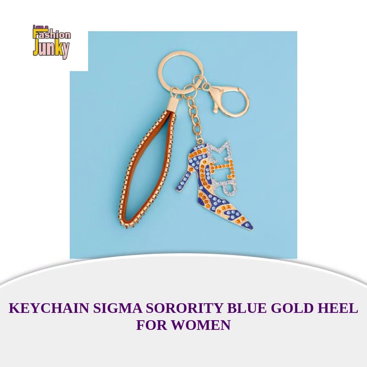 Keychain Sigma Sorority Blue Gold Heel for Women by@Outfy