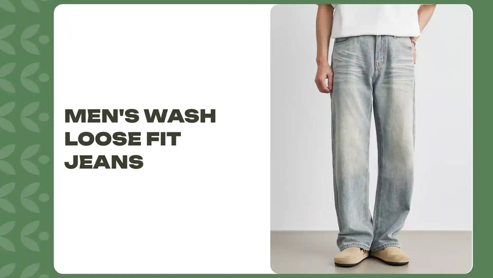 Men's Wash Loose Fit Jeans by@Outfy