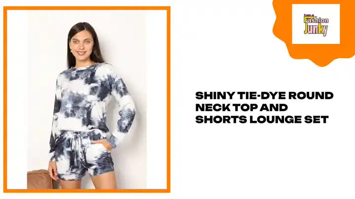 Shiny Tie-Dye Round Neck Top and Shorts Lounge Set by@Outfy