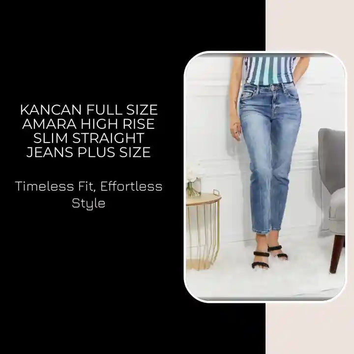Kancan Full Size Amara High Rise Slim Straight Jeans Plus Size by@Outfy