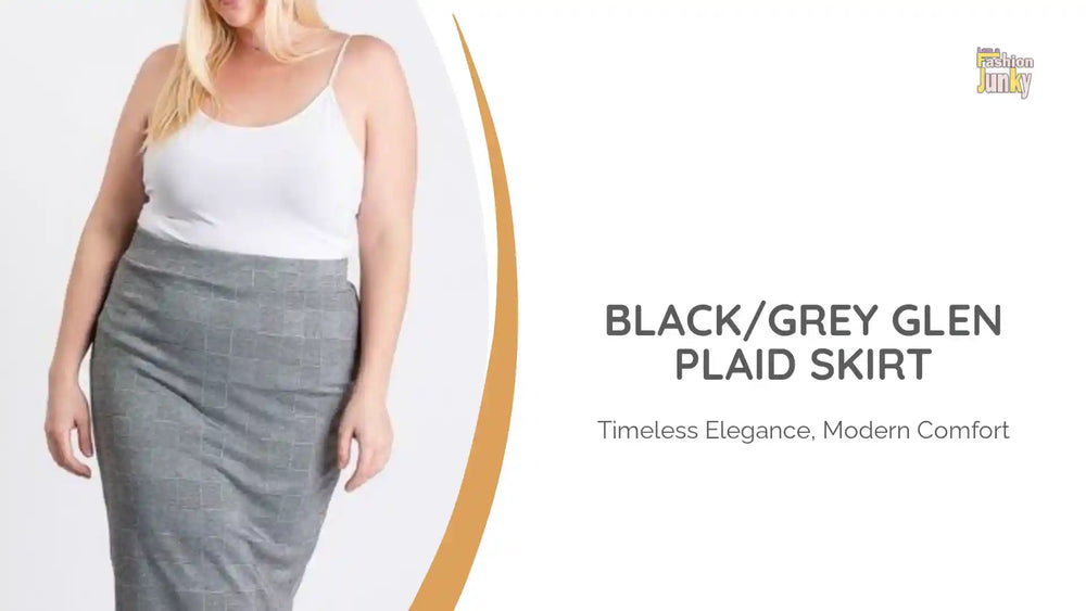 Black/grey Glen Plaid Skirt by@Outfy